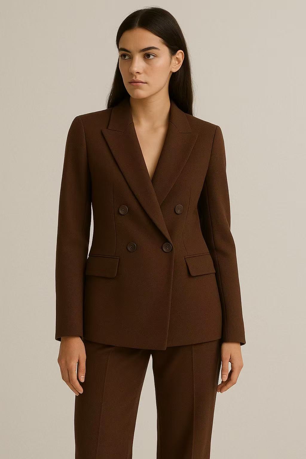 Brown Double - Breasted Suit