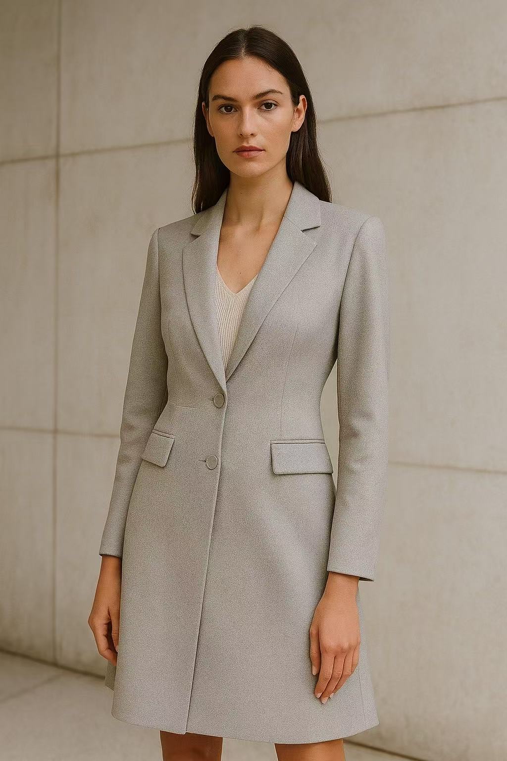 Light Grey Blazer Dress